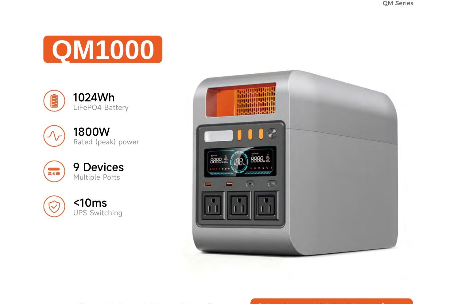 QM1000 LiFePO4 1024 Wh